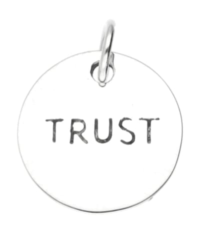 Zilveren Trust kettinghanger
