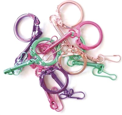 Graine Creative metalen sleutelringen 2,5 cm gekleurd 10 stuks sleutelhanger.