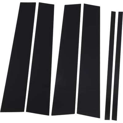 6 stuks Pillar Post Trim Hoge Sterkte PC Glanzend Zwart Deur Raam Pillar Cover voor Explorer Aviator black