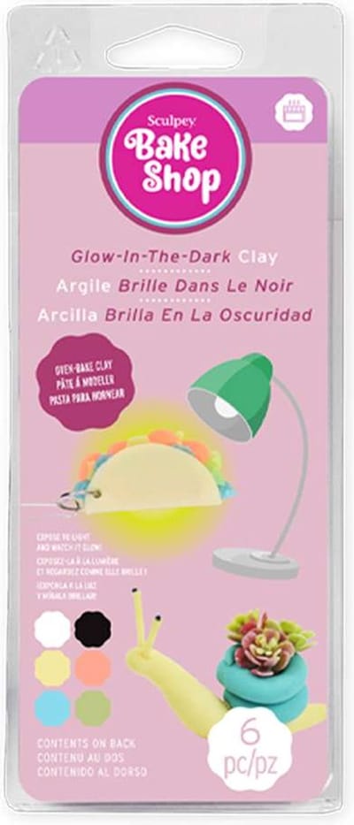 Bake shop glow in the dark - 6 kleipasta's - Sculpey