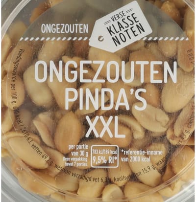 Verse Klassenoten Pinda's XXL Ongezouten - 6 x 210 gr - Voordeelverpakking