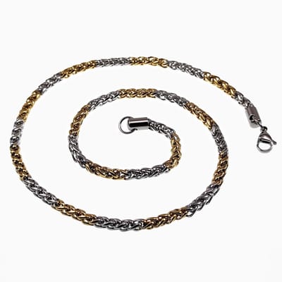 60cm x 5mm Ketting Dames - Heren - Visgraat Ketting - Stalen Goud/Zilver Kleur - Ronde Schakelketting