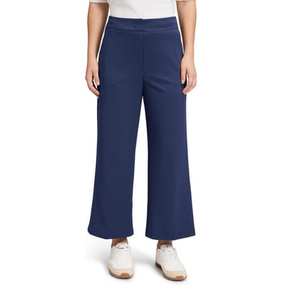 Culotte van softstretch met gestreken vouwen - donkerblauw - Gr. 40 van Goldner Fashion