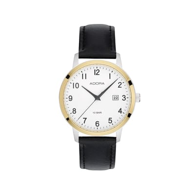 Adora AB6631 Herenhorloge – 39mm – Goudkleurige Stalen Kast – Datum – Antiallergisch – 10 Bar