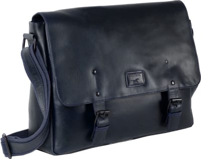 MUSTANG Leren Business tas Laptoptas met laptopvak Natal Tula Laptop Docubag Navy Donkerblauw
