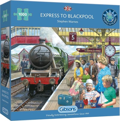 Puzzel 1000 stukjes: Stoomtrein naar Blackpool | Inclusief Puzzelmat
