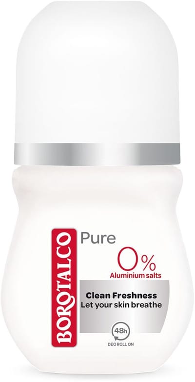 Borotalco - Deodorant Roller - Pure - Clean Freshness - 0% Aluminium Salts - 50 ml