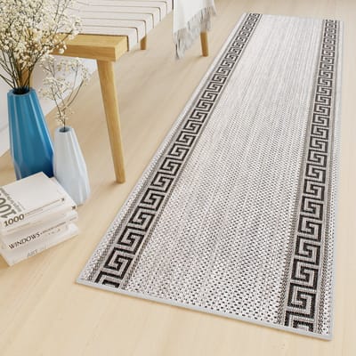 Tapiso Melissa Loper Laagpolig Lichtgrijs Vloerkleed Indoor Outdoor Maat- 70x100