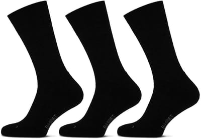 Basset Merinowollen Sokken - Casual - Met Badstof Zool - 3 paar - Zwart - Dames en Heren - Merino Wol - Maat 35/38