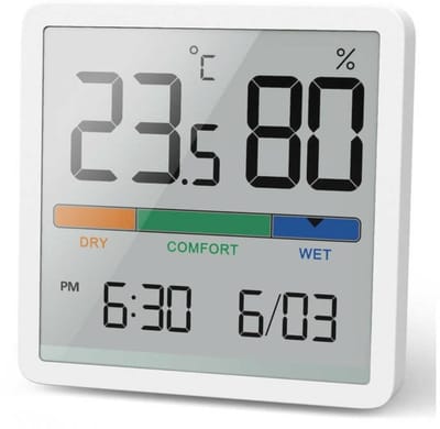 Digitale thermometer en hygrometer voor binnen - Nauwkeurige temperatuur- en vochtigheidsmonitor met LCD-display