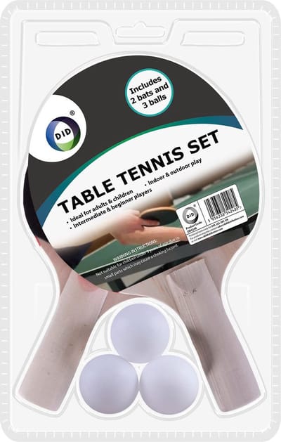 DID Tafeltennissen/PingPong setje - met 2x batjes en 3x balletjes - Sportief speelgoed
