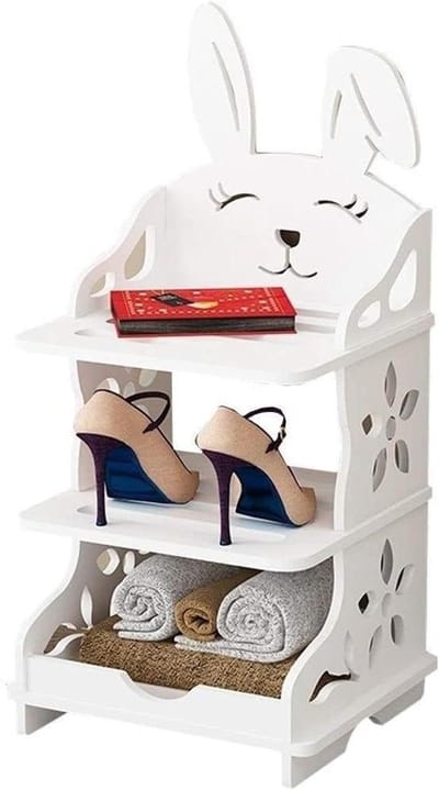 Schoenenrek - Schoenenkast Organizer - Schoenen Opbergen - Uniek Konijn Design - 3 Lagen 59 cm - Veelkleurig