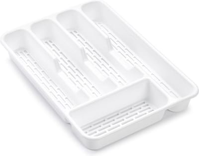 PlasticForte Bestekbak - wit - 5-vaks - 24 x 34 x 4 cm - bestekhouder
