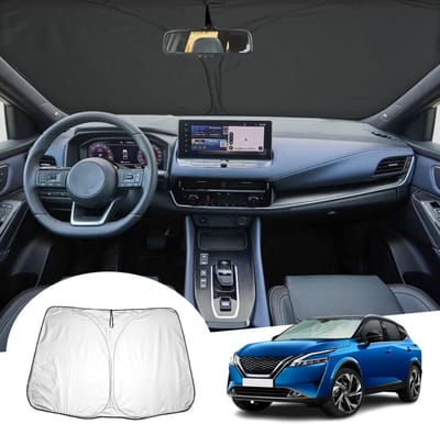 Compatibel met Nissan Qashqai J12 e-Power 2023 2024 2025 Zonneschermen Voorruit Binnen, Qashqai e Power Windscherm Parasol Zonnevizier, Koelende UV Bescherming, Qashqai J12 Accessoires