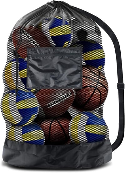 Famanu - Waterdichte sport- en ballentas met trekkoord en schouderriem, ideaal voor voetbal of trainingsmateriaal, 30×40 inch