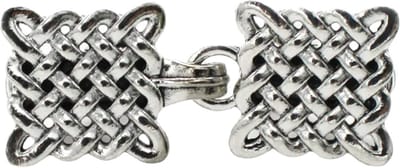 Fako Bijoux® - Vestsluiting Classic - Clip Met Haakje - Vestclip - Vestklem - Vlecht Vierkant - Zilverkleurig