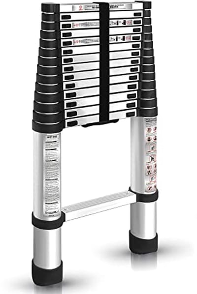 Telescopische Aluminium Ladder 4,4 m - Opvouwbaar en Multifunctioneel - Antislip Inklapbare Ladder