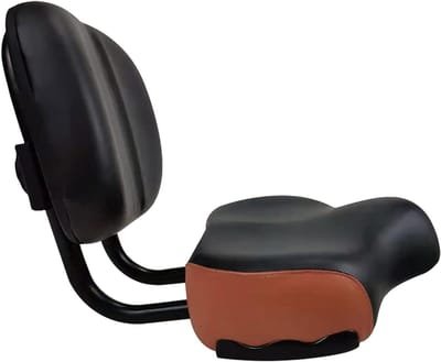 Fietsstoel met rugleuning - Fietszadel - Comfortabel fietsen - Universele pasvorm - Extra breed - Bruin