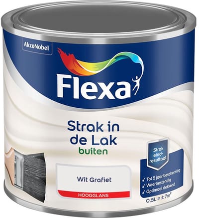 Flexa - Strak In De Lak Buitenlak Hoogglans - Wit Grafiet - Mengverf - 500 Ml