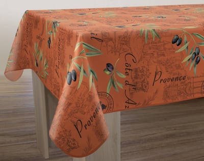 Tafelkleed anti-vlek Provençale terra vierkant 150 x 150 cm - Bonne et Plus tafellaken - Woonkamer decoratie