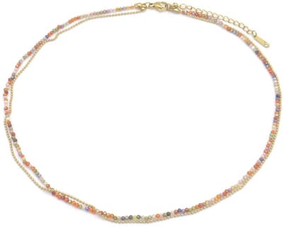 Ketting - verstelbaar - sieraad - accessoire - RVS - stainless steel - 39+5cm - multicolor - cadeau - geschenk - feest – feestdagen