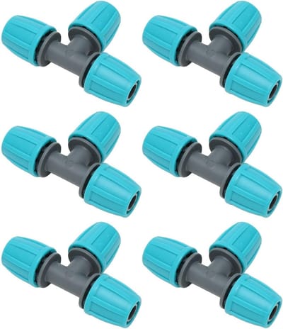 20 Stuks T Fittingen voor Pijpen, PE Push Fit Koppelingen voor Drip Irrigatie, Lekvrije Verbindingen voor Tuin en Planten, Eenvoudige Installatie 16mm