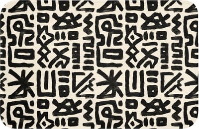 Badmat 60x40 cm - Antislip - Geometrisch - Figuren - Zwart - Badmatten voor badkamer - Badkamermat - Douchemat - Badkamer mat