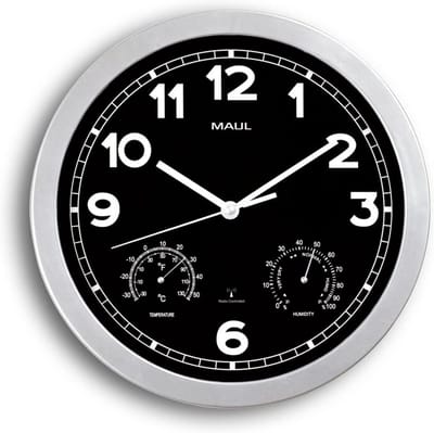 Grote Wandklok met Thermometer en Hygrometer Ø 30 cm