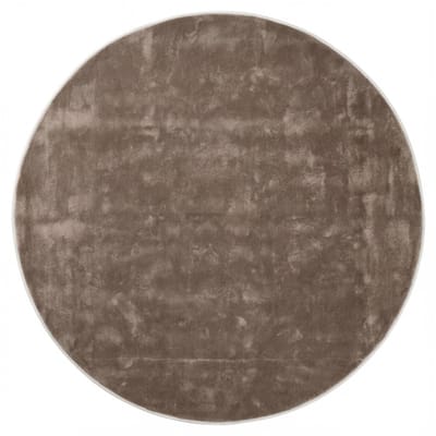 DÉJA Living Vloerkleed Rond Ø300cm - Laagpolig Bruin Tencel - Roke