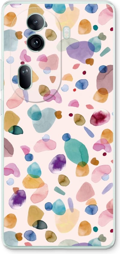 Case Company® - Hoesje geschikt voor Oppo Reno 11 Pro hoesje - Terrazzo Memphis - Soft Cover Telefoonhoesje - Bescherming aan alle Kanten en Schermrand