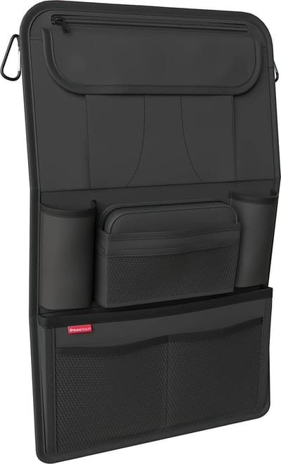 Stabiele autostoelorganizer - versterkte achterwand - levensmiddelen en tablet - extra etui - zaken en kinderen - Ontworpen in .