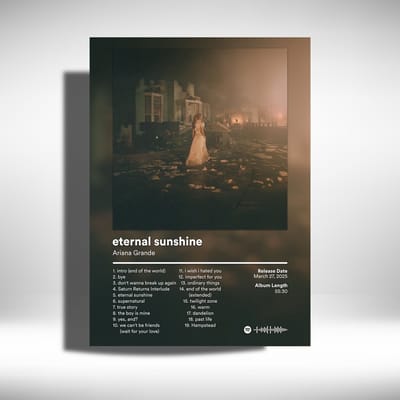 Ariana Grande - Eternal Sunshine - Metalen Poster 30x40cm - album - accapelle