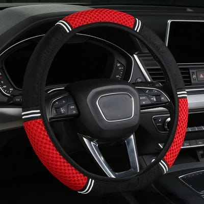 Universele Auto Stuurhoes, Antislip Polyester, Duurzame Grip, Auto Interieur Accessoire, Zonder Binnenring, voor Diverse Voertuigmodellen black