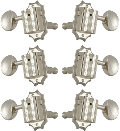 Grover 136N Vintage Deluxe Guitar Machine Heads,3+3,Nickel Gitaar stemmechanieken