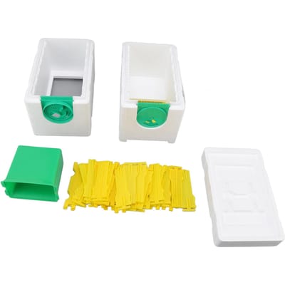 Boîte d'élevage de reines à double paroi Cadre en mousse Ruche Outil d'apiculture Équipement d'apiculture white