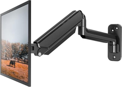 Verstelbare Wandsteun voor 13-32 Inch Monitoren met Gasveer, VESA 75x75/100x100mm, Tot 8kg, Kantelbaar en Draaibaar