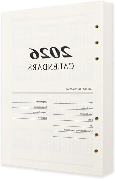 Kalender Planner Vulling - Maandelijkse Planner Inlegvellen - Plannen van taken - Met 2025 en 2026 kalenders