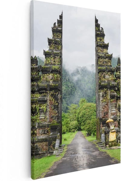 Artaza Canvas Schilderij Bali - 20x30 cm - Klein - Muurdecoratie Indonesie - Wanddecoratie Bergen - Kamer Accessoires