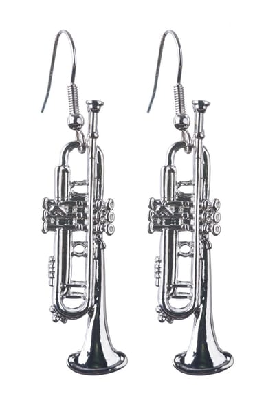 Music Gifts - Oorbellen trompet verzilverd