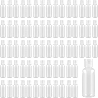 100 Stuks 50ml Transparante Flip Cap Flessen, Herbruikbare Plastic Verpakkingen voor Reizen en Opberging