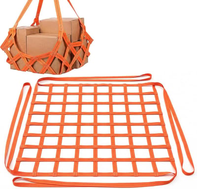 Lifting net 1 x 1 m voor verticale hijs- en sluittoepassingen, 300 kg capaciteit met 4 hoekenbanden voor veilige ladingbeveiliging
