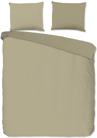 Pure dekbedovertrek geometrische print - 2 persoons 200x200/220 cm - Zand - Microvezel
