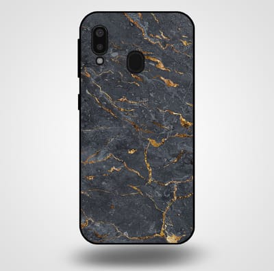 Smartphonica Telefoonhoesje voor Samsung Galaxy A20E met marmer opdruk - TPU backcover case marble design - Goud Grijs geschikt voor Samsung Galaxy A20e