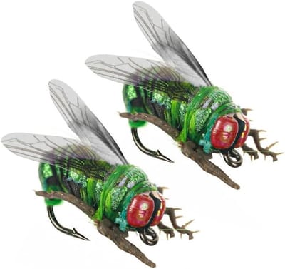 Realistische Forel Vliegen, 2 Stuks Vliegvissen Aas, Forelvissen Lures voor Effectieve Aasvangst