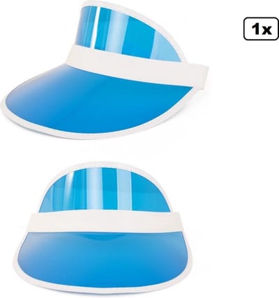 Zonneklep transparant blauw - Sport en spel carnaval zon hoed foute party strand hawai tropical thema grappig en fout