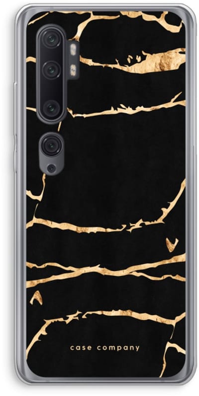 Case Company® - Hoesje geschikt voor Xiaomi Mi Note 10 hoesje - Gouden marmer - Soft Cover Telefoonhoesje - Bescherming aan alle Kanten en Schermrand