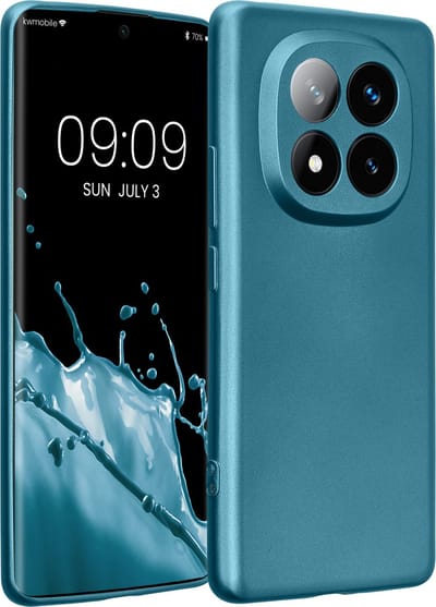 kwmobile metallic telefoonhoesje van TPU - geschikt voor Xiaomi Redmi Note 14 Pro+ 5G / Redmi Note 14 Pro Plus 5G - Flexible case voor smartphone - In Metallic carabisch blauw
