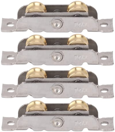 Dailygoods- Schuifdeurwielrol Erosieweerstand - Schuifdeurrolconstructie - Roestvrij Staal/Koper - Kogellagerrol - Complete Accessoires - Eenvoudig te Installeren - Schuifdeurrol
