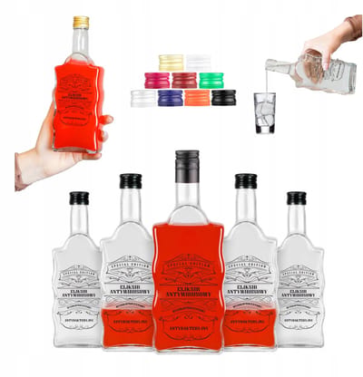 Bimberek Fala Serie - Glazen Fles - 500ml - Eliksir Antywirusowy Ontwerp