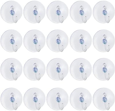 Dailygoody - 20 Heldere Suction Cups met Haken voor Raamdecoratie
